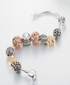 Toptan-kristal top boncuklu bilezik lüks tasarımcı mücevher, DIY boncuklu kolye bilezik için orijinal kutu ile kaplanmış Gümüş