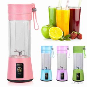 Juicadores de alta qualidade, liquidificadores requintados portáteis pessoais com misturador de suco de frutas recarregáveis USB para smoothies Shakes 380ml