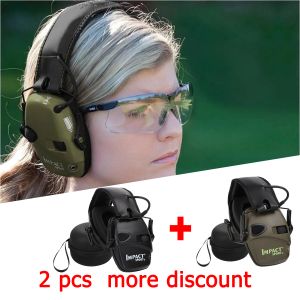 Tillbehör Militär skytte Earmuffs Sport Electronic Earmuffs Foldbar Tactical Hunting Impact Hearing Protection Headset