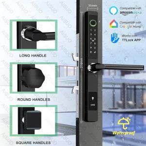 Kontroll Aisuo Fi Waterproof Bluetooth TT Lock Remote Unlock FingerPrint Magnetic Card Password Nyckel Outdoor Smart Door Lock