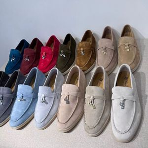 loro mens casual designer shoes lp man flat low top suede cow leather high quality piana moccasins summer walk comfort slip on loafer mens sports dress shoes Loafer