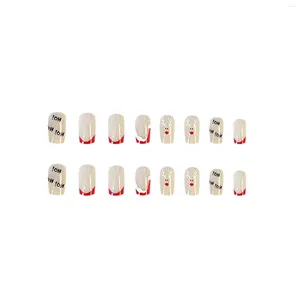 False Nails Christmas Theme Fake With Red Tip Easy To Apply Simple Peel Off For Professional Nail Art Salon Supply