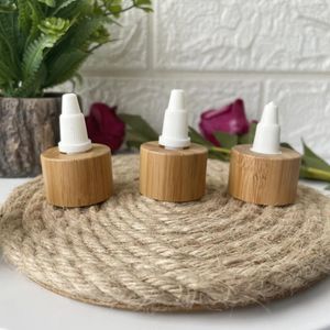 Storage Bottles 24 Bamboo Twist Caps Wood Glue Cover Liquid Dropper Lid Nozzle For Crafts Art