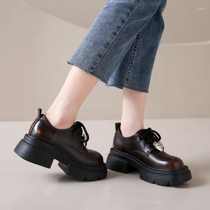 Casual Schuhe Frauen klobige Absatz Oxford Kleid Schnüre -up -Plattform -Knöchelstiefel Punk Plus Size Faux Leder geschlossener Toe Lolita