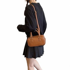 women Leather Shoulder Bag Retro Tote Bag Trendy Square Hobo Bag PU Crossbody Versatile Satchel Sling Commuting 62gi#