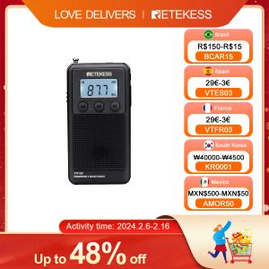 Radio Retekess Mini Radio FM TR103 Portable Pocket Radios AM SW Stereo Radio Receiver All Waves Rechargeable Battery MP3 Player