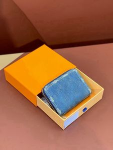 Designer casual Ladies Casual Designer di lusso Denim Victorine Zippy Wallet Key Case Coin Pulse Card Creed Card Holder Specchio di qualità con scatola