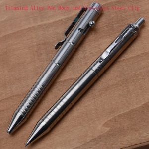 Pens Handmade Gun Bolt Gel Pen TC4 Titanium Alloy Signature Pen with Clip Polishing Process Tactical Pen Self Defense EDC Outdoor