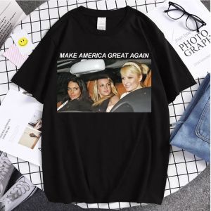 Gömlekler Yeni Stil T Shirt Briey Amerika'yı Yeniden Harika Yapın Tees Tees Moda T Shirt Yaz Günlük Üstleri Uniex Komik Yolculuk Tshirts Sokak Giyin