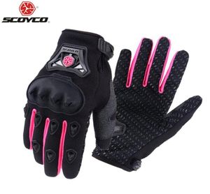 Scoyco Kadın Motosiklet Eldivenleri Şövalye Tam Parmak Küçük Boyut S ila XL Pembe Mujer Luva Moto Race Kadın Eldivenleri M29W5409802