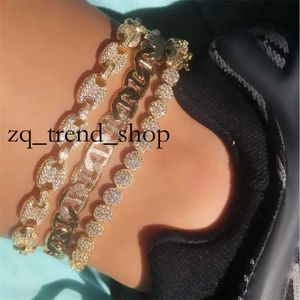 Sparking 5A Cubic Zirconia CZ Tennis Chain Hip Hop per il piede Donne Summer Iced Out Anklet 43