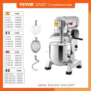 Blandare VeVor Commercial Electric Food Mixer Stand Mixer 10/15/20/30QT DOAG Mixer 3 Hastigheter 450/500/750/1100W Rostfritt stålblandare