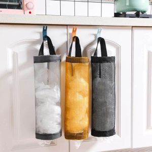 Väskor Creative Home Grocery Wall Mount Plastic Bag Holder Dispenser Hängande förvaring Trash Sopor Pouch Kitchen Garbage Organizer