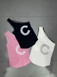 Luxury Designers TShirt Women Cropped T Shirt Singlets Tank Tops Sexy Summer Cool Casual Street Style Tanks White Black Knitted Vest