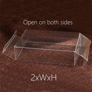 Visa 50st 2xwxh 4/6/7/8 plastlåda förvaring PVC Box Clear Transparenta lådor för presentförpackningar Bröllop/mat/smycken Paket DIY DIY