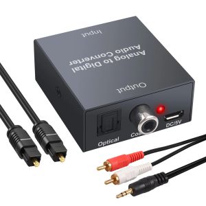 Dönüştürücü Analogdan Dijital Ses Dönüştürücüsü R/L RCA 3.5mm Aux'a Dijital Koaksiyel Toslink Optik Ses Adaptörü PS3 Xbox