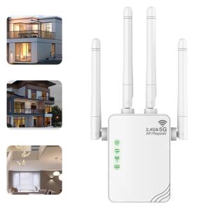 Routers 1200Mbps Wireless WiFi Repeater WIFI Range Extender WiFi Signal Booster DualBand 2.4G 5G Network Amplifier WiFi Router for Home