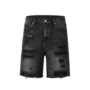 Summer Shorts jeans män denim byxor svart mode rak korta jeans