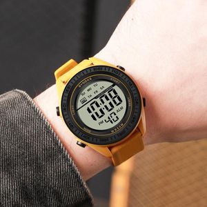 Relógios de pulso Ultra-fino relógio digital com alarmes de stopwatch LED Backlight Display Minimalista à prova d'água para homens