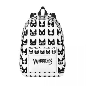 Bags Warrior Cats Padrão Backpack Elementar High School College Student Bookbag Teens Daypack Sports