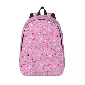 Bags Menhera Nadeln zwei auf Pink Nurse Medical Rucksack für Kindergarten Grundschule Bookbag Kinder Kindertagespack Leichtgewicht