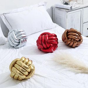 Travesseiro bola de bola de ouro dourada de cama macia decoração de casa travesseiros de pelúcia decorativa têxtil