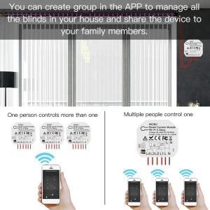 Управление Tuya Smart Wi -Fi 2 Gang Double Crole Crear Crear Speed Blind Switch Модуль модуль Roller Shutter Electry Motor Smart Life App с домом Alexa