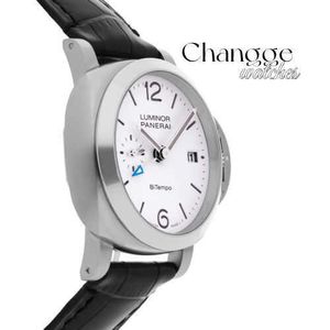 Watch High Quality Designer Watches De Luxe Peneri Lumino Bi Tempo Automatic Steel Men Strap Watch Pam 1367