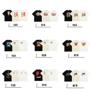 Summer Rhude Tshirt Modna marka Rhude Młodzież List standardowy R standardowa koszulka z krótkim rękawem dla mężczyzn Kobiet ulica luźna pół