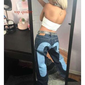 Evisue jeans män jeans y2k bästsäljande jeans retro tryck evisul jeans hip hop gothic losska raka jeans evisue mens byxor jeans 6525