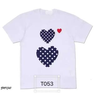 デザイナープレイTシャツCOMMES DES GARCONSコットンファッションブランドレッドハートCDGS刺繍Tシャツ女性用クールトップラブ半袖男性7103
