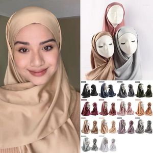 SCARPRENI DONNE MUSLANE CHIFFON HIJAB con Cap Sqaure Sciallina per sciarpa in seta opaca per signore islam abbigliamento per il velo 110 110 cm