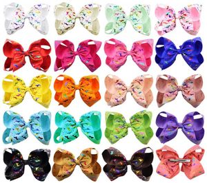 6 -дюймовая печать Unicorn Print Grosgrain Ribbon Bows с клипами для детской девочки красочные волосы Hairgrips Hair Accessories4941870