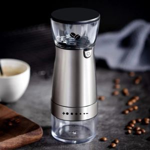 Kvarnar Ny uppgradering Portable Electric Coffee Grinder Typec USB Charge Profession Ceramics Slipning Kärnkaffebönor