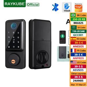 Управление Raykube A1 TT Lock/Tuya Wi -Fi Auto Finger -Отпечаток Deadbolt Smart Door Lock Digital Lock с паролем датчика дверей/IC Card/App/Key