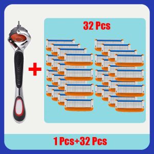 Blades 5Layer Orange Razor Blades Stainless Steel Manual Safety Replacement Blades Vintage Shaving Safety Razor For Body Facial Hair