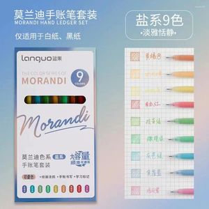 Morandi Gel Pennor Set 9-Color Refill Pen Tips 0.5mm School Office Supplies Stationery Kawaii Tillbehör