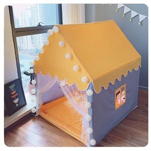 Portable Kids Tent Childrens Tent Folding Tipi Baby Play House Large Girls Pink Princess Party Castle Child Room Decor Foldable 240418