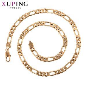 Halsband xuping smyckebutik enkel 60 cm guldfärg enkel charm lång halsband för män kvinnor gåva smycken gåvor 45522