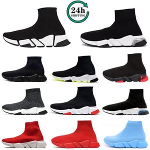 2024 Designer Sock Shoes Running Casual Shoes For Men Women mode Sexig stickad Elastic Sock Boots Manliga sportskor Menskvinnor Utomhus Flat Trainers Sneakers