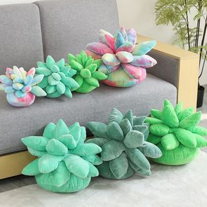 Simulação Creative Succulent Throw Pillow Cute Cactus Almofadas de folhas Decoração macia para adultos Decoração de casa 240422