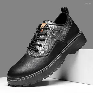 Lässige Schuhe Leder Männer dicke Plattform Männliche schwarze Schnürkleid Fashion Business Oxfords Zapatos Hombres