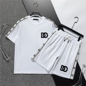 Men's Tracksuits Casual Letter Printing Comfortable Personnel Neck Short Sleeved Tshirt and Shorts Set Oversized Loose Fitting