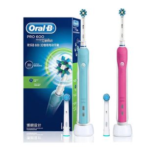 Kafalar Oral B Elektrik Diş Fırçası Pro600 Diş Fırçası 3D Beyaz Dişler Yuvarlak Kafa Tam Vücut Su Geçirmez Plak sonik diş fırçası