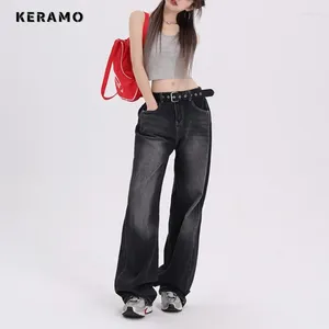 Jeans femininos American Vintage High Straight Straight 2000s Calças casuais