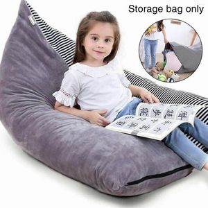 Storage Bags Stuffed Animal Bean Bag Chair Stuffable Canvas Pouch Large Stripe Sofa Cov A2S0