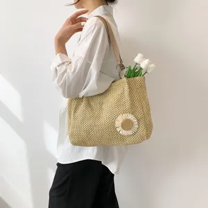 Evening Bags Women's Shoulder Tote Bag Handbags For Women 2024 Tendecia Summer Fashion Simple Straw Woven Ladies Hand Travel Female