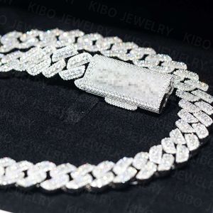 Fine Jewelry in Stock 925 Sterling Silver Vvs Moissanite Diamond Iced Out Miami Cuban Link Chain Necklace for Men