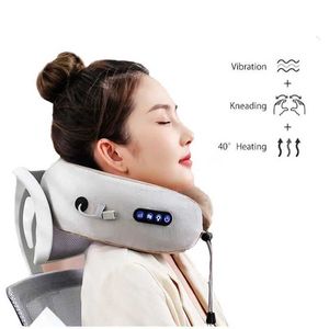 Electric Massagers U-образное массажная подушка шеи с нагретой вибрацией и электрическим массажем для массажа на плече и релаксации Y240422