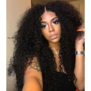 Diva1 250% Dichte HD Kinky Curly Voll natürliche menschliche Haar Perücke dicke indische Spitzenfrontfront -Perücken für schwarze Frauen 66